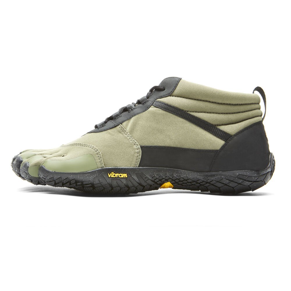 Vibram FiveFingers Herre Barfodet Sko Olivengrøn - V-Trek Insulated - 4860UOVQI